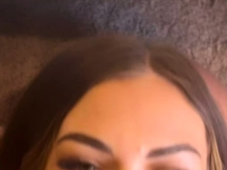Amateur student blowjob on the balcony pov
