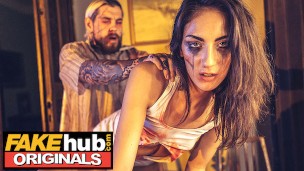 Fakehub Originals – Horror movie actress gets her clothes ripped and wet pussy fucked – Halloween Special